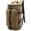 GYDEHUTJ Zaino da viaggio tattico in tela vintage di grande capacità, zaino tattico per laptop, Marrone chiaro, L