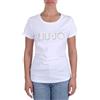 Liu Jo Jeans T Shirt Donna Liu Jo con Logo Strass Bianco ES24LJ44 VA4216 JS923 M
