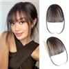 XIWCAFC Frangetta Finta Capelli Clip,Naturale Frangia Finta Capelli Veri,Extension Frontale Frangia Posticci,Parrucca Con Frangia,Clip In Frangia,Capelli Frangia,Per Capelli Estensioni, (marrone scuro)
