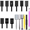 MKNZOME Penna magnete per unghie, MKNZOME 5 pezzi bacchetta magnetica a doppia testa set di strumenti per nail art per Magic 3D Cat Eye UV gel smalto per unghie fai da te (15 pezzi)