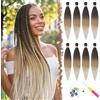 FESHFEN Extension per Treccine Africane, Lunga Extensione per Capelli con Treccia Sintetica Braiding Hair Extensions Crochet Trecce Torsione per Donne 8 PCS 65 cm Nero/Marrone/Biondo Chiaro
