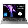 Lg Notebook 15,6" Full HD i5 Ram 16 Gb SSD 512 GB W11 Argento Gram