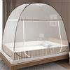 TATAFUN Zanzariera per letto Pop Up, zanzariera pieghevole da letto, zanzariera portatile da viaggio, tenda da campeggio per camera da letto, campeggio, facile da installare, a maglia fine (200 x 145 x 120 cm, marrone)