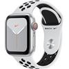 Apple Watch Series 5 (2019) GPS + Cellular 44 mm - Alluminio Argento - Cinturino Nike Sport Bianco/Nero, excellent