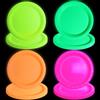 XJLANTTE Piatti Fluorescenti al Buio 40 Pezzi, 4 Colori Neon per Festa di Compleanno, Let's Glow Decorazioni e Forniture, 22,9 cm