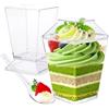 Powmag Bicchieri da dessert in plastica, 30 tazze da dessert con coperchio e cucchiaio, 160 ml, set di tazze da dessert riutilizzabili, trasparenti per dessert, budino, mousse party (160 ml, 30 pezzi)