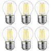EXTRASTAR Filamento LED E27, 4W Equivalenti a 40W, Luce Calda,G45 Stile Vintage, Non Dimmerabile, Confezione da 6 Pezzi