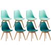 IPOTIUS 8 Sedie a Colori Misti Set di 8 Sedie Sala da Pranzo Moderne Scandinave per Soggiorno Cucina Balcone Ufficio (4 Verde Menta+4 Turchese)