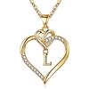 TINGN Collana da Donna Catena in Oro con Lettere, CZ Collana con Lettera a Cuore L Collana con Ciondolo Iniziale da Donna per Ragazze Catena da Donna con Lettere Ragazze Regali Gioielli Donna Regali