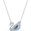 Swarovski Collana Dancing Swan, Cigno, Blu, Placcato rodio