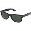 Ray-Ban New Wayfarer RB2132 - 901 | Occhiali da Sole Graduati o Non Graduati | Prova Online | Unisex | Plastica | Quadrati | Nero | Adrialenti