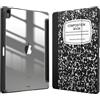FINTIE Custodia per iPad Air 13 Pollici M4/M3/M2 (2026/2025/2024) con Portapenne - Sottile Leggero Trasparente Cover Posteriore con Bordo in TPU Morbido, Composition Book