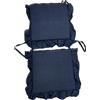 Alfionapoli Set 6 Cuscini Tinta Unita, con Volant 40x40 Spessore 5 cm, Copri Sedia Cucina, Marca (Blu)