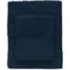 Bellora Set Asciugamani viso e ospite in Spugna 100% Cotone con balza in nido d'ape Art. Fiocco (Blu)