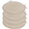 emmevi Set 4 Cuscini Sedia Rotondi Cotone Lavabili Morbidi Coprisedia Tondo Tinta Unita Pastello Beige