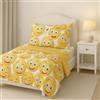 GX GARGIX Completo Letto Singolo Set Lenzuola e Federa in Cotone Smile Faccine Vari Colori (JL-1/SmileGiallo, Singolo)