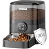 oneisall Mangiatoia automatica per gatti, Alimentatore automatico da 3L con ciotola in acciaio inox 304, dispenser di cibo secco per gatti/cani da 1 a 6 pasti al giorno, con timer programmabile