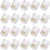 QUARKZMAN Connettori Maschi RJ11/RJ12 per Spina Modulare Telefonica, Nucleo in Rame 6P6C Trasparente 20pz