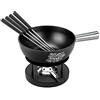 Kuhn Rikon 32275 - Set per fonduta di formaggio Alpenliebe, 22 cm, colore: Nero