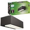 Philips Stratosphere Applique LED, Lampada da Esterno, 9 W, 1.000 lm, Luce Bianca Calda 2.700 K, Resistente a Intemperie IP44, Luce Verticale, LED Integrato, Alluminio, Antracite, Confezione da 2