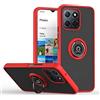 UPLAI Cover per Honor X8 5G/Honor X6/Honor 70 Lite, Ultra Sottile Antiurto Custodia con Supporto Magnetico Squillare, PC + Morbido TPU Bumper Moda Glassato Caso.(Rosso)