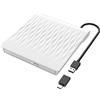 LPUNCD Lettore DVD Esterno USB 3.0 & Type-C, DVD Portatile CD/DVD +/-RW, DVD Drive Esterno per Tutti i Laptop, Desktop, PC, Mac, MacBook, compatibile con Win11/10/8/7/XP/Vista/Linux/MacOS, Bianco
