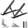 OUGEP Supporto PC Portatile, Alluminio 8 Livelli Regolabile & Raffreddamento Porta PC Laptop Stand per Computer Portatili e Tablet 10-17.3 Tablet (Nero2)