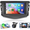 Hikity 4+64G Stereo Auto per Toyota RAV4 2006-2012 senza fili Carplay Android Auto Mirror Link, 7 Pollici Android Stereo Radio Bluetooth con GPS WIFI FM/RDS 32EQ DSP SWC MIC Telecamera Posteriore