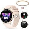 LUNIQUESHOP Orologio da donna connesso LSDIAMS smartwatch chiamata Bluetooth donna, braccialetto strass regalo, 100 sport, SPO2, 1,6 AMOLED Pedometro frequenza cardiaca per Android iOS, oro rosa