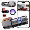 POYBPCY Dash Cam Auto, Doppia Dash Cam 4K+1080P con Filtro CPL, Dashcam con WiFi, Telecamera da Auto 170° Grandangolo,Scheda SD 64GB,G-Sensor,Monitoraggio Parcheggio 24H,Visione Notturna,Registrazione in Loop