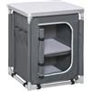 Outsunny Mobile Cucina da Campeggio con 2 Mensole e Sacca di Trasporto, in Alluminio e Tessuto Oxford 60x49x70cm Grigio