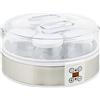 HOMCOM Yogurtiera 20W da 1.5L con 7 Vasetti e Display a Pulsanti, in Acciaio Inox e Plastica, 24x24x13 cm, Bianca|Aosom