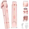 DAOUZL Rasoio Elettrico Donna, 2 In 1 Rasoio Donna Inguine, Depilatore Corpo Donna, Epilatore Sopracciglia Donna per Bikini,Peli del Corpo,Ascelle,Viso, Uso Bagnato e Asciutto,IPX7 Impermeabile (Rosa)