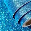 FunStick Carta da Parati Moderna Adesiva Blu Glitterata Soggiorno Camera da Letto 40CM×2M Carta Adesiva per Rivestire Mobili Decorata Glitter Cartoncino Blu Pellicole Adesive Muro blu Impermeabile