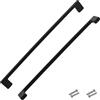 Aerzetix - C63901 - Set di 2 maniglie per mobili interasse 224mm - porte armadio cassetto decorazione interno arredamento cucina soggiorno assemblaggio - in metallo - finitura nero opaco