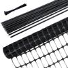 Ohuhu Set di barriera da giardino, 1 m x 30 m, rotolo di recinzione in plastica con 25 pali da 1,15 m, rete di sicurezza temporanea, riutilizzabile, per piscine, recinzioni da neve, pollame