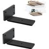 MLOQI 2 Pezzi Staffe per Mensole Pesanti Industrial, Reggimensola, Reggi Mensola da Muro, Staffe a L, 5 mm di Spessore con Viti Nero(10 cm)