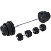 GORILLA SPORTS® Set Bilanciere e Manubri - 60kg, 100kg o 130kg, Ø 30mm, Barra 170cm, con Chiusure, Antiscivolo, Dischi in Plastica - Pesi Palestra, Piastre di Peso, Allenamento, Sollevamento, Fitness