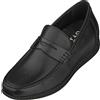 CALTO Scarpe da Uomo con Rialzo Invisibile in Altezza - Mocassini Casual Leggeri Slip-on in Pelle Premium Neri - 2,4 Pollici più Alti - S1090 - Taglia 7 D (M) US