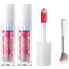 Bploar Blush Liquido Lucente Con pennello, Shimmer Face Blush Liquid Blusher Glitter, Illuminante Glitterato a Lunga Durata per Viso e Corpo, Resistente all'acqua, Effetto Naturale Luminoso (06#, 2pcs)