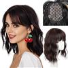 FDEETY Parrucca Topper Capelli Veri Clip Integrazione Capelli Donna Ondulati Naturali Base Traspirante Resistente Calore