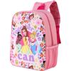 Disney Zaino per bambini, motivo: principessa, per la scuola, da viaggio, con tasca laterale in rete, Multicolore, M