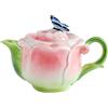 CAPIJIONG Tazza da caffè in ceramica colorata smaltata, piatto, piatto, set di pentole per ufficio, casa, ristorante, caffetteria, sala da tè, rosa