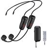 XIAOKOA Microfono Senza Fili,Microfono ad Archetto Wireless,UHF Wireless Doppio Microphone con Display Digitale a LED,per Guida Turistica/Insegnamento/Promozione/Discorso
