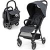 LIFEZEAL Passeggino Ultraleggero per Bambini 0-36 Mesi, Passeggino Compatto da Viaggio a Ombrello, per Aereo, Pieghevole, Regolabile, con Cintura di Sicurezza, Ruote, Freno, Parasole, Cesto (grigio)