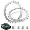 WUCHAITOO Punte in acciaio inox per Bosch Indego XS 300 400 S500 S+500 M700 Miglioramento della trazione per robot tosaerba, 14 viti in acciaio inox per accessori, ruote fuoristrada 170 mm (2 pezzi)