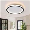 Schindora Plafoniera LED Soffitto Dimmerabile,28W Cucina Lampadario Ø40Cm Nero Cerchio Plafoniera Soffitto Con Controllo LED Soffitto Per Camera Salotto Soggiorno