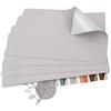 Sölmo Sølmo I Set Da Tavolo di Tovagliette Lavabili In Pelle Pu - Set A 4 Quadrati A 4 Colori Tovagliette Resistenti Al Calore - Set Da Tavolo In Pelle - Grigio, Lilla, Argento