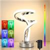 Lightess Lampade da Comodino Touch Dimmerabile, LED Lampade da Tavolo Moderna a Spirale, 10W Abat Jour da Comodino, 7 RGB 10 Modalità di Illuminazione, Luce Notturna per Camera da Letto Salotto