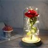 Dream Loom La bella e la bestia rosa, fiori per sempre rosa in Cupola trasparente con striscia luminosa a LED, per San Valentino, anniversario di matrimonio, festa della mamma, decorazioni per l'ufficio a casa